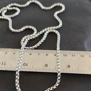 Stainless steel For Men women Cuban/Curb Chain, Silver, 4MM wide x 32" L